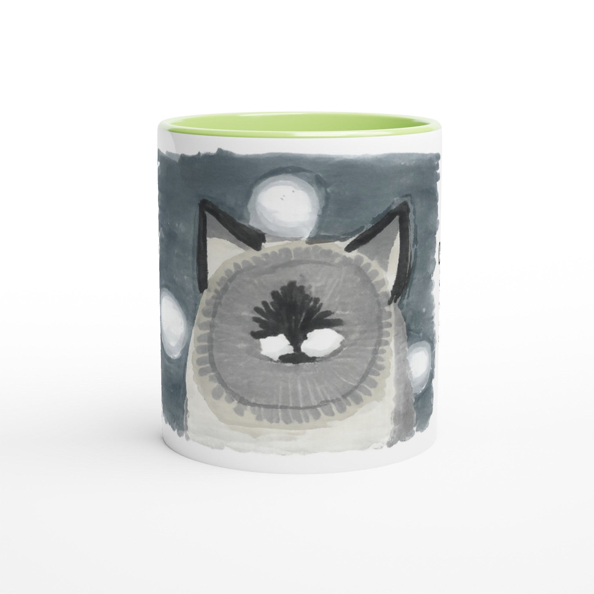 Voidink Mug glossy white ceramic mug with colored handle