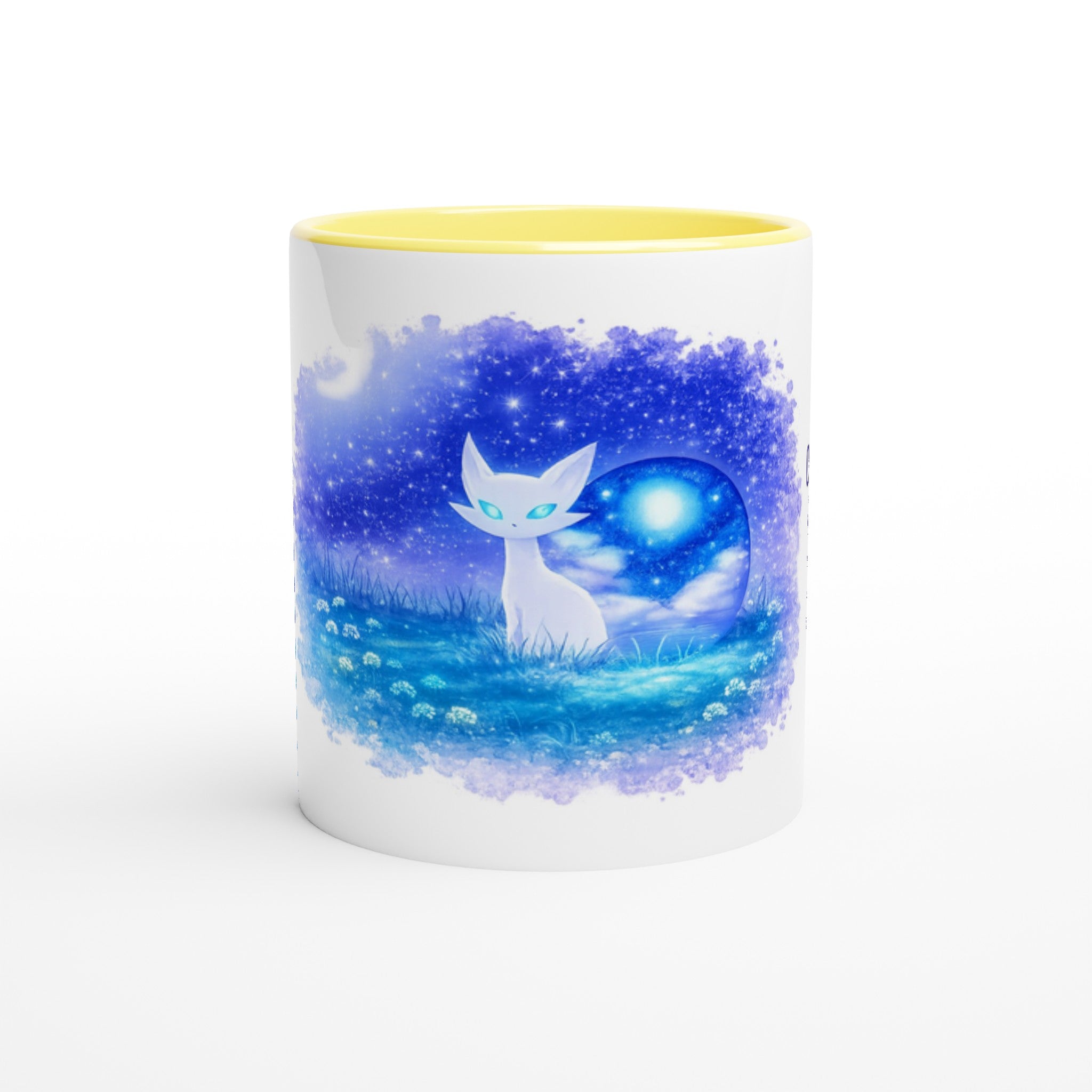 Galaxy Cat Mug cute cat coffee mugs featuring a cosmic feline design with vibrant colors and celestial elements.