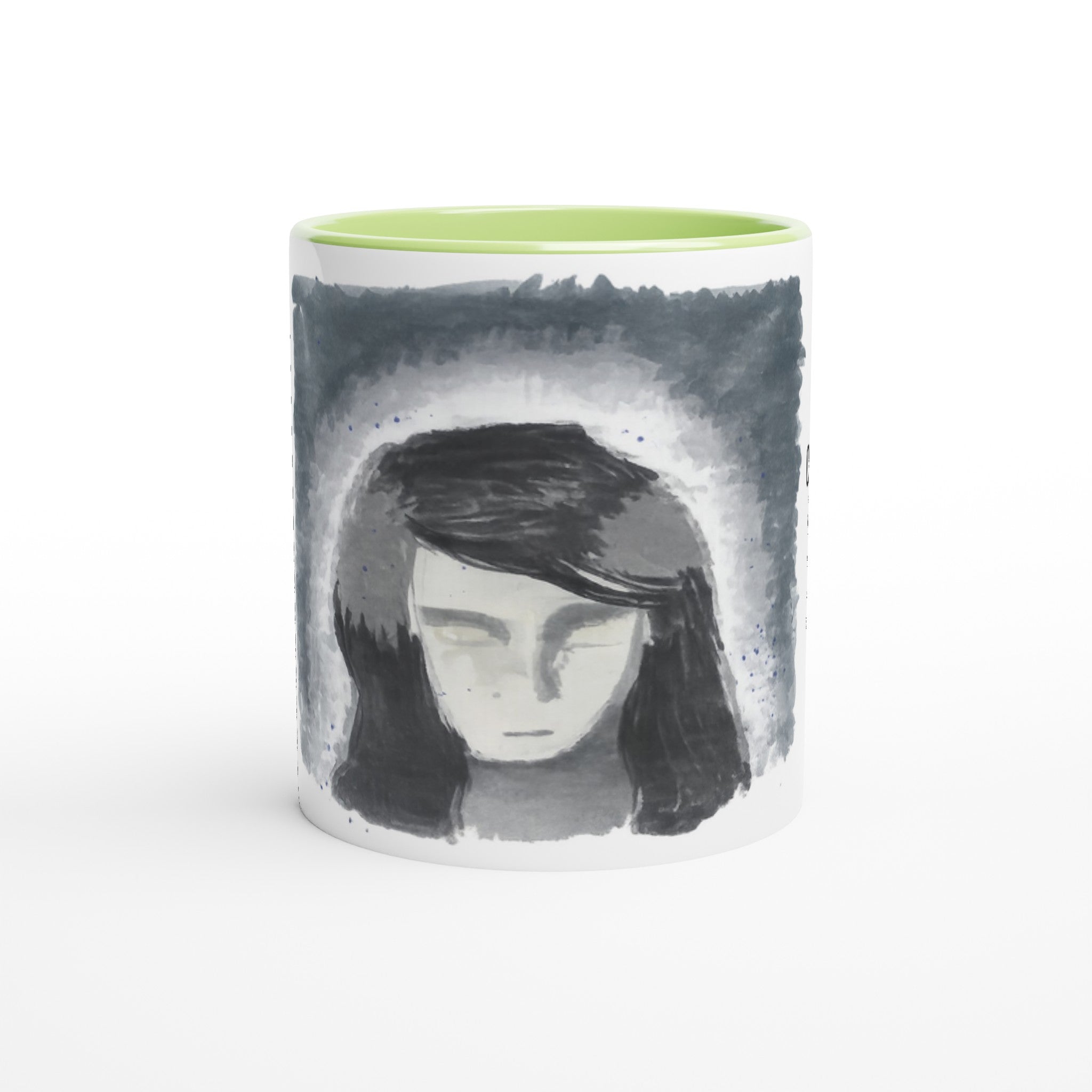 Voidink Mug glossy white ceramic mug with colored handle