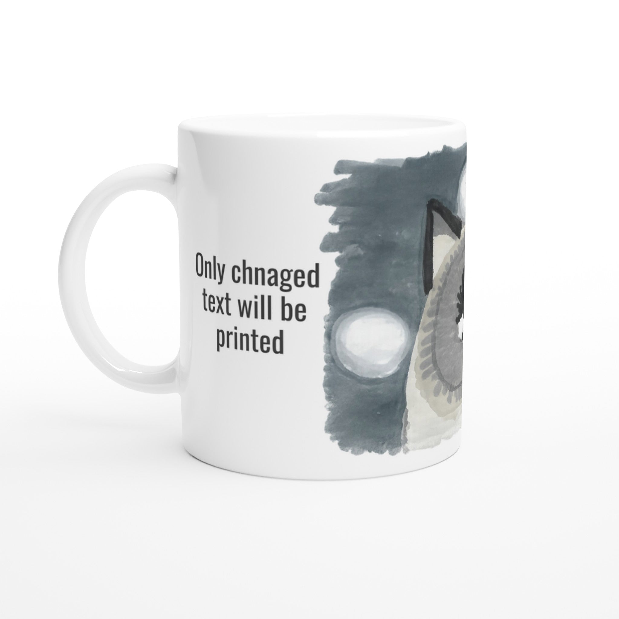Voidink Mug glossy white ceramic mug with colored handle