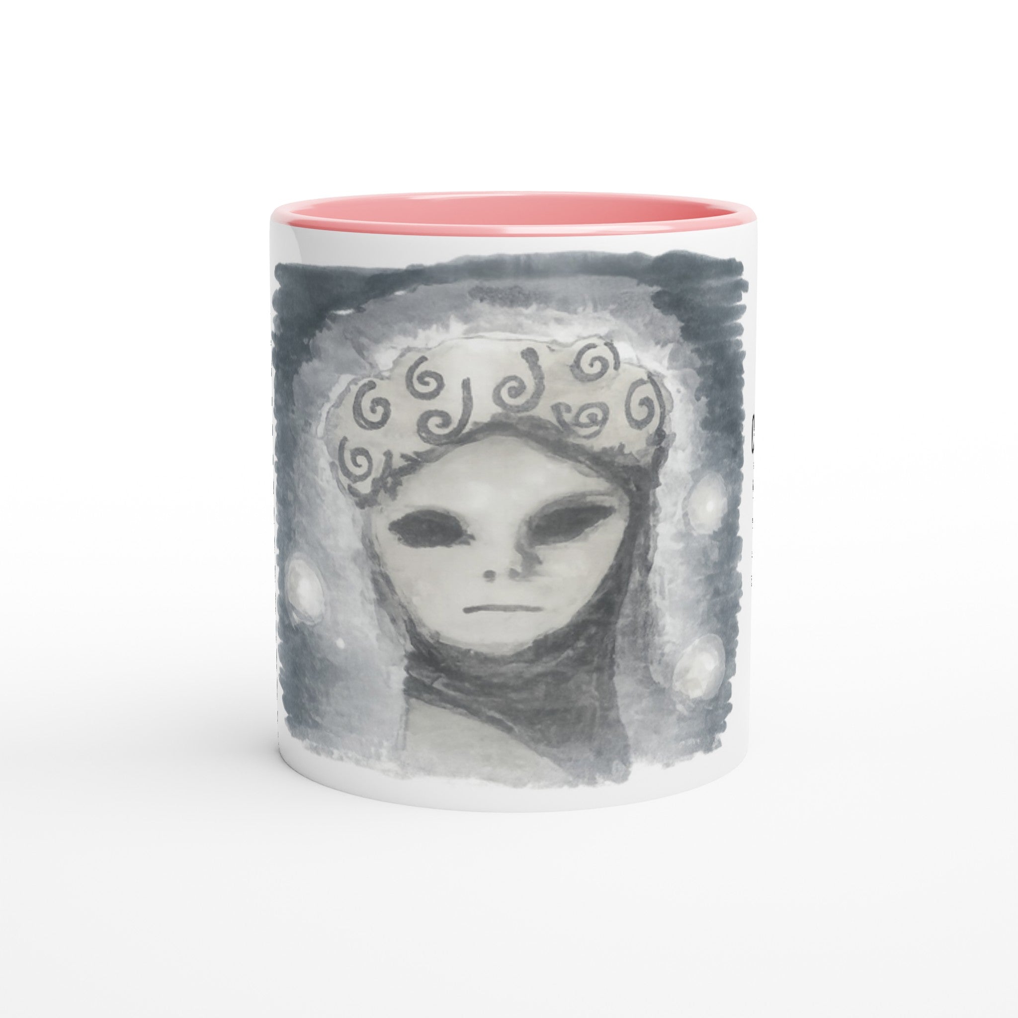 Voidink Mug glossy white ceramic mug with colored handle