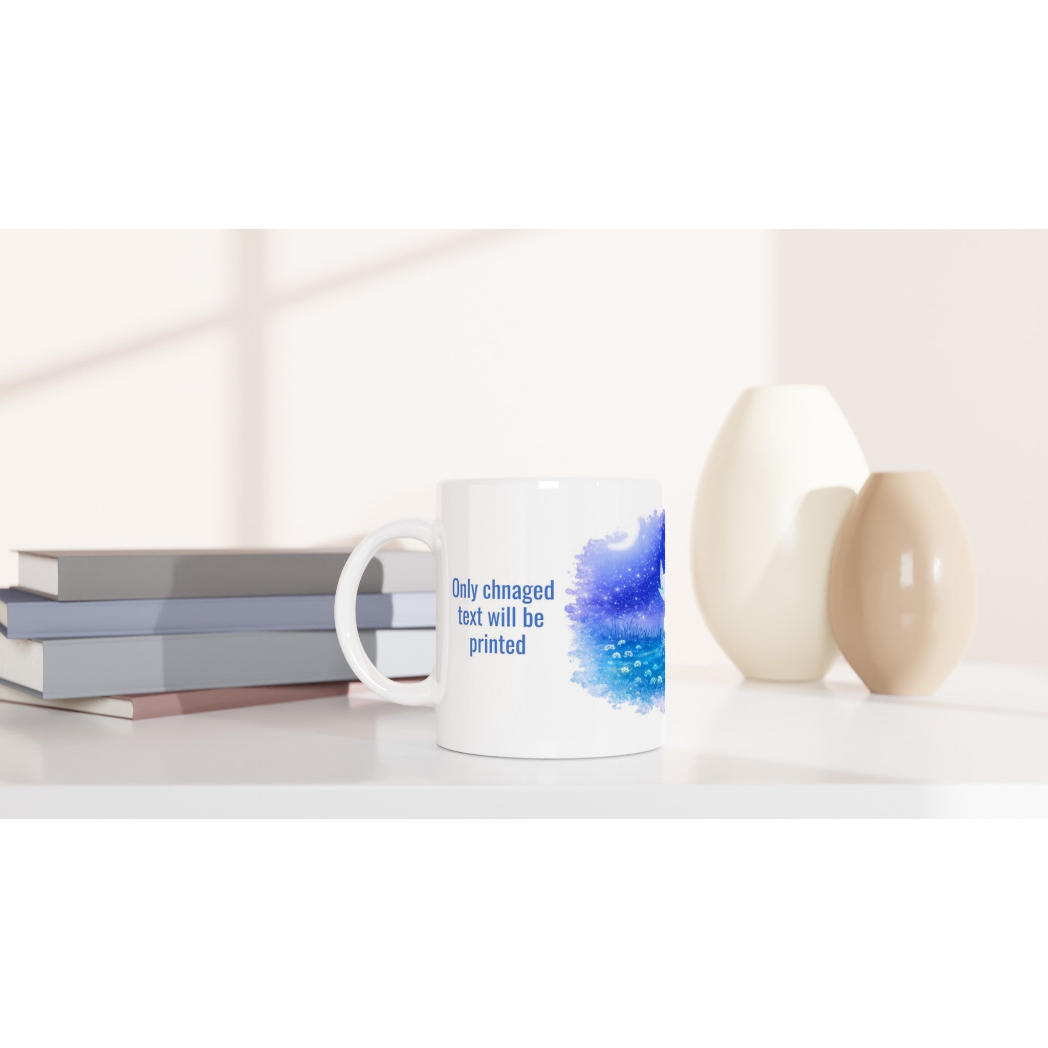 Galaxy Cat Mug cute cat coffee mugs with a stunning celestial design on a white ceramic mug.