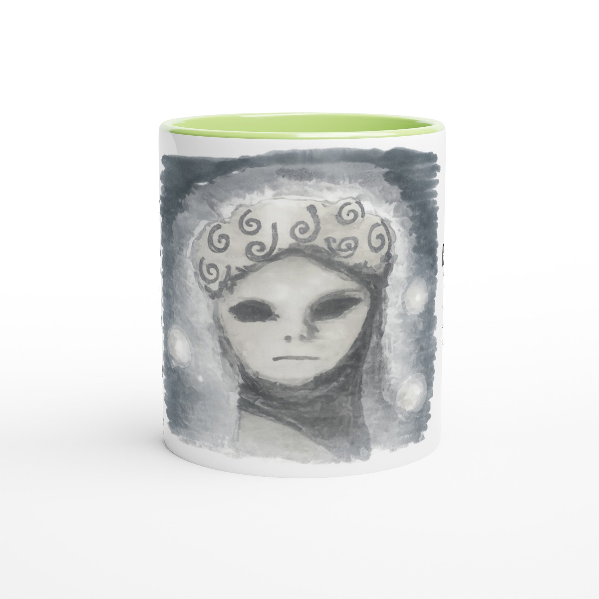 Voidink Mug glossy white ceramic mug with colored handle