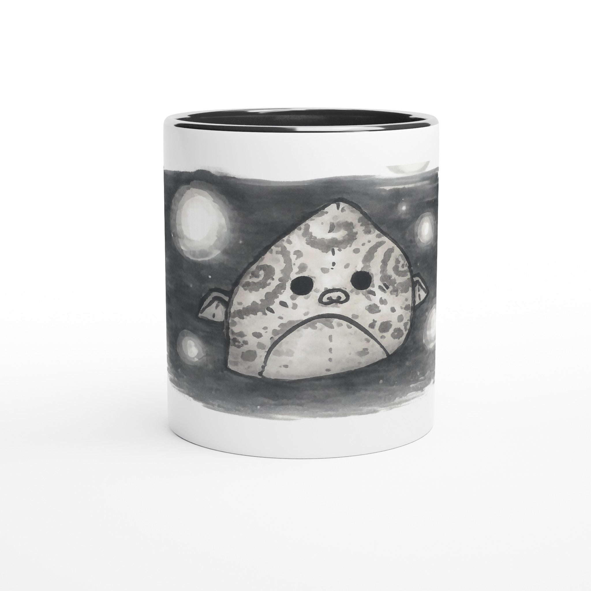 Voidink Mug glossy white ceramic mug with colored handle